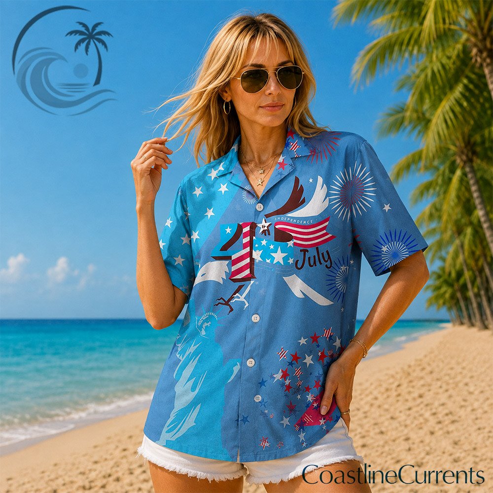 4th of July Patriotic Eagle Hawaiian Shirt | American Independence Gift
