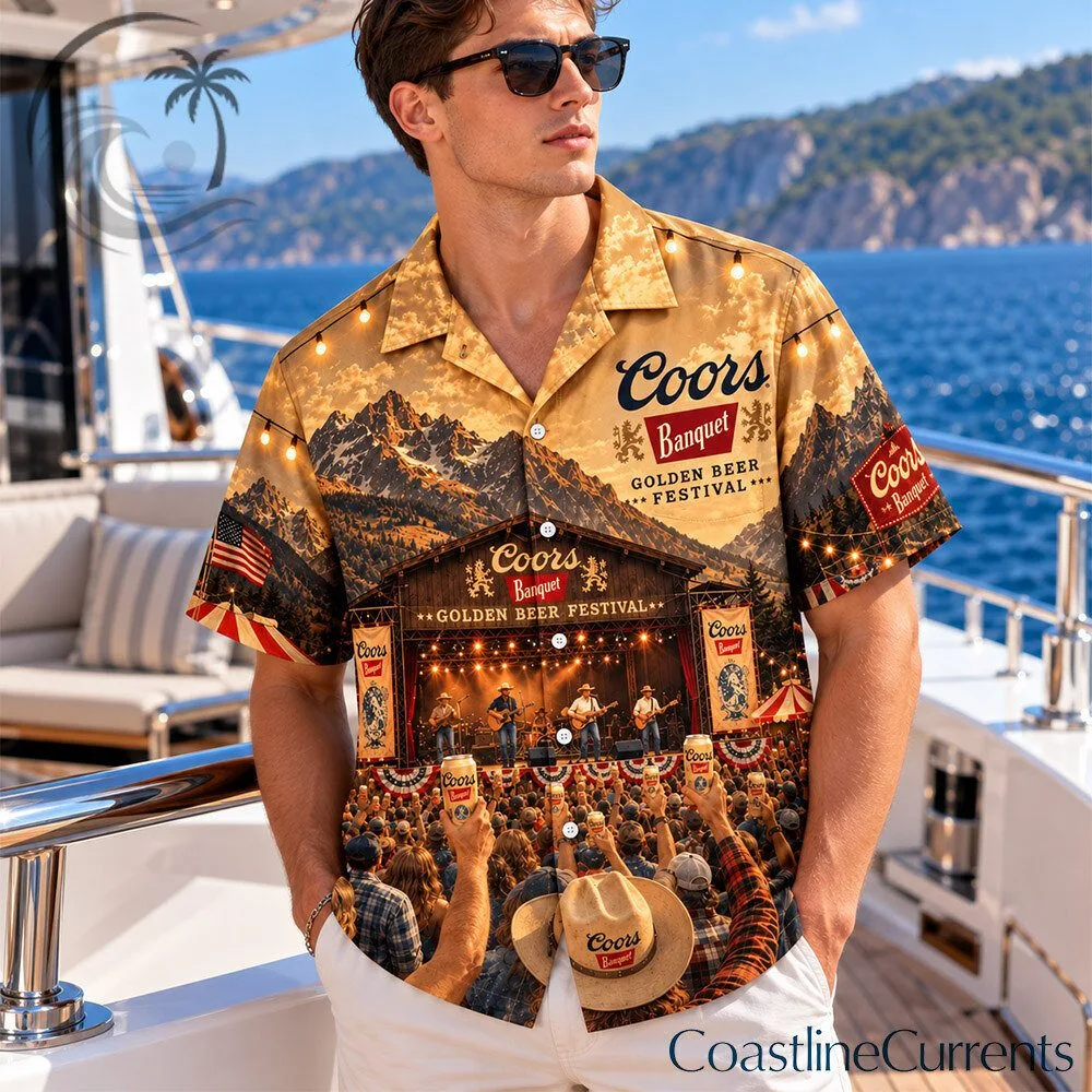 Coors Banquet Golden Beer Festival Concept Fan Hawaiian Shirt | Apparel