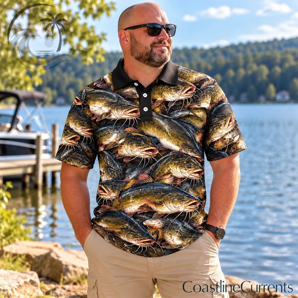 Watercolor Bass Lure Pattern Fishing Polo Shirt for Anglers | Apparel