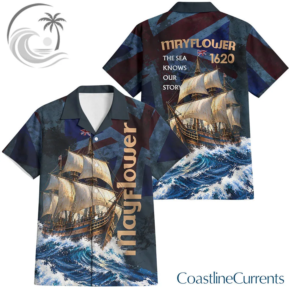 Mayflower 1620 Sailing Ship Ocean Waves Art Hawaiian Shirt | Apparel 5 Mayflower 1620 Sailing Ship Ocean Waves Art Hawaiian Shirt | Apparel