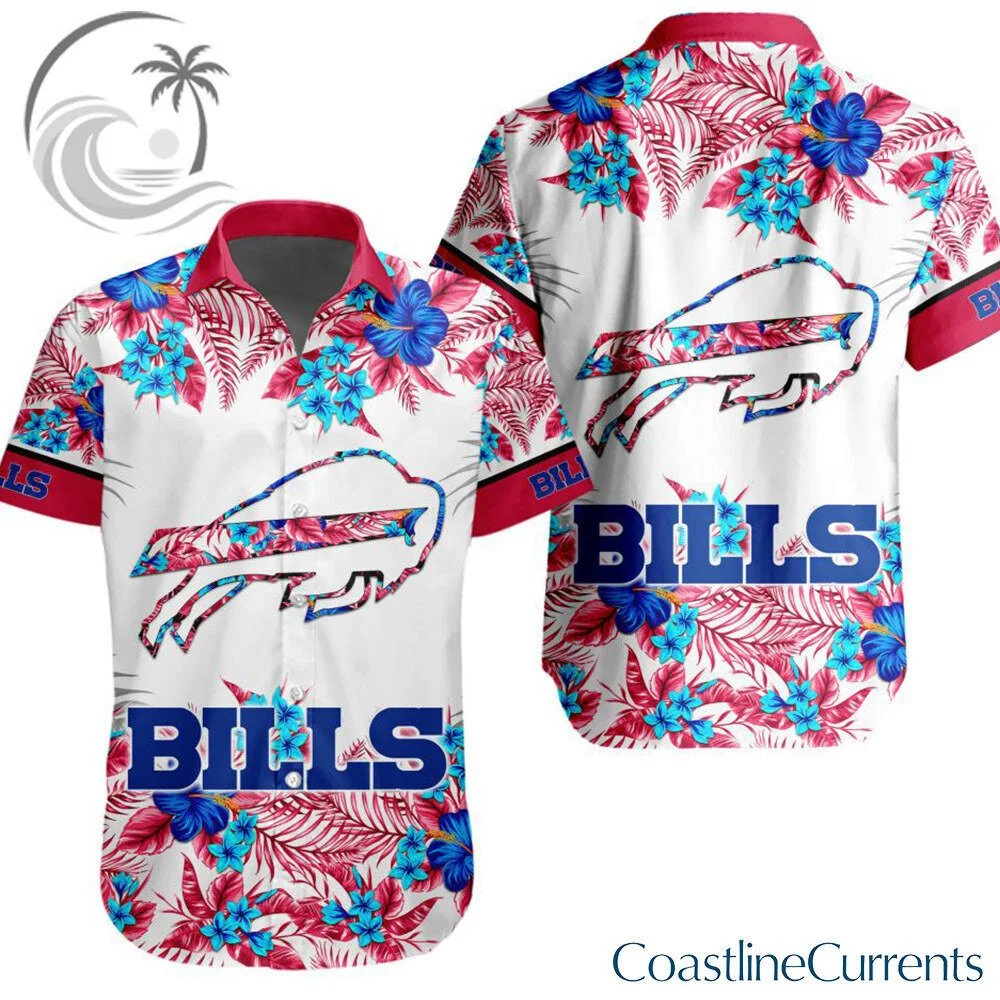 Buffalo Bills Red Blue Tropical Floral Hawaiian Shirt | Apparel 3 Buffalo Bills Red Blue Tropical Floral Hawaiian Shirt | Apparel
