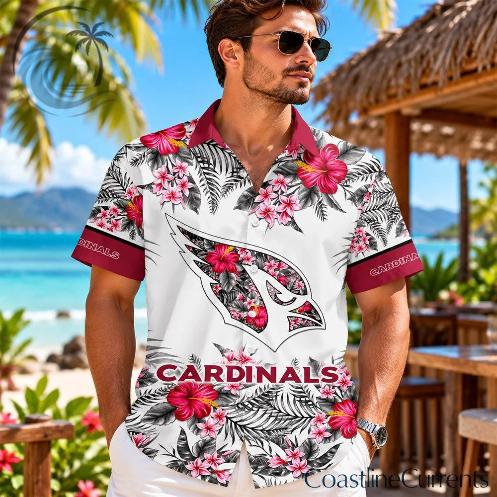 Arizona Cardinals Red Pink Tropical Floral Hawaiian Shirt | Apparel 2 Arizona Cardinals Red Pink Tropical Floral Hawaiian Shirt | Apparel