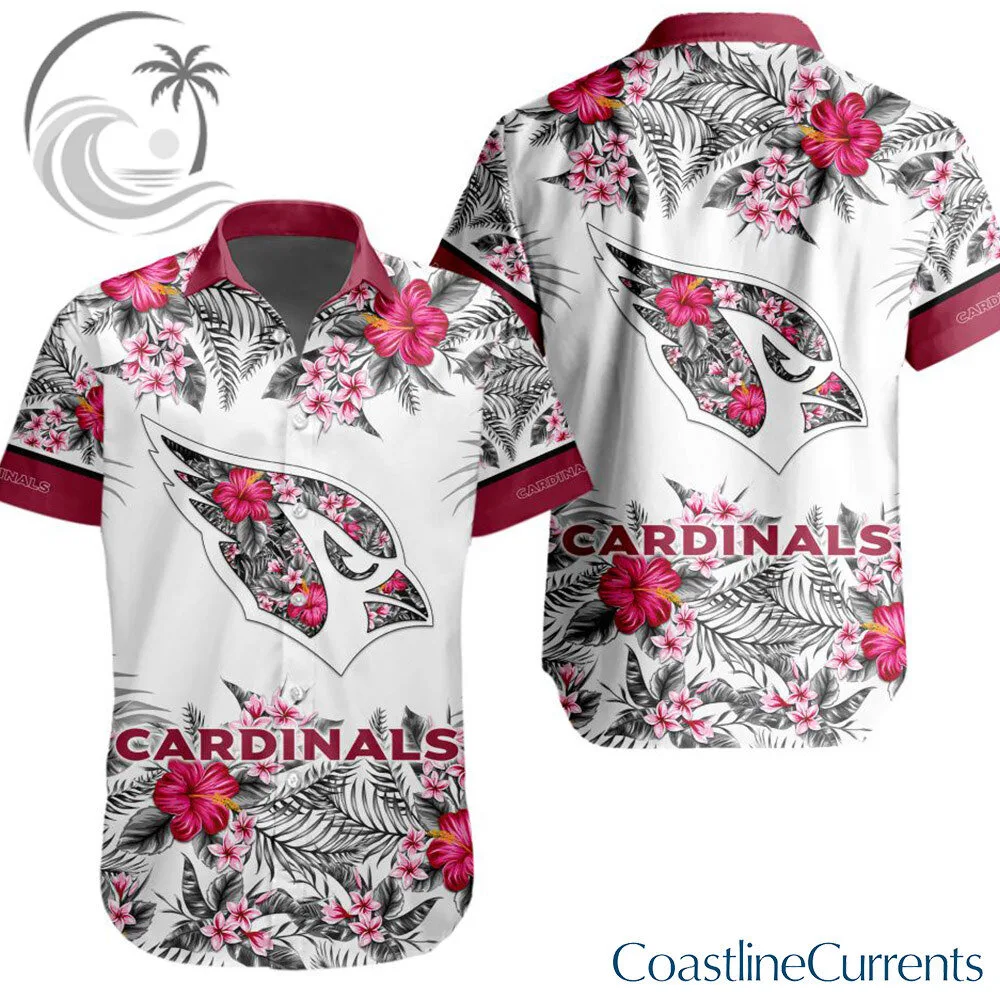 Arizona Cardinals Red Pink Tropical Floral Hawaiian Shirt | Apparel 3 Arizona Cardinals Red Pink Tropical Floral Hawaiian Shirt | Apparel