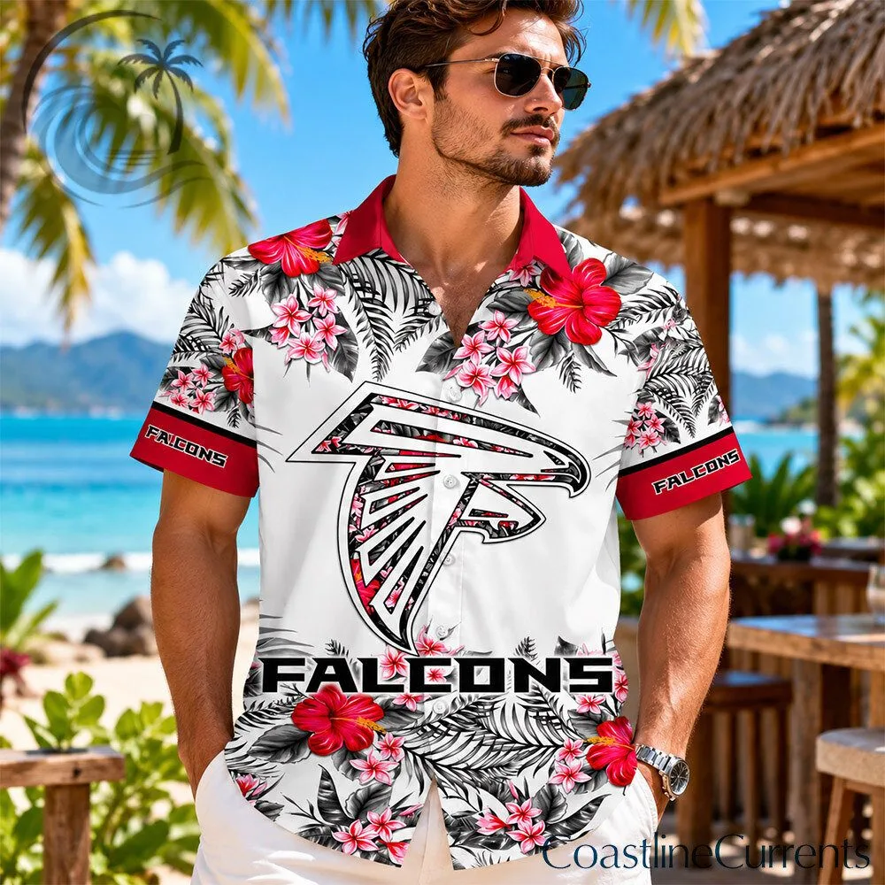 Atlanta Falcons Red Black Tropical Floral Hawaiian Shirt | Apparel
