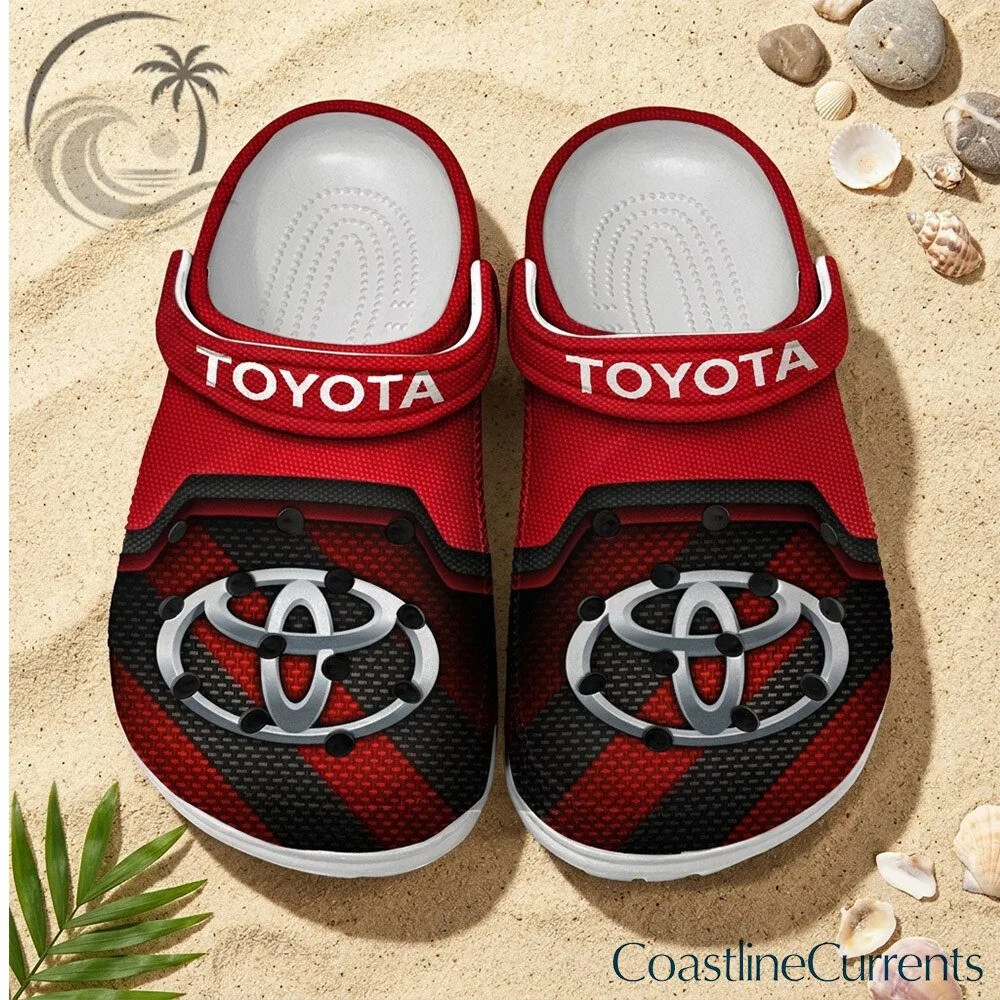 Toyota Red Black Racing Stripe Logo Clogs Slip On Shoes | Footwear