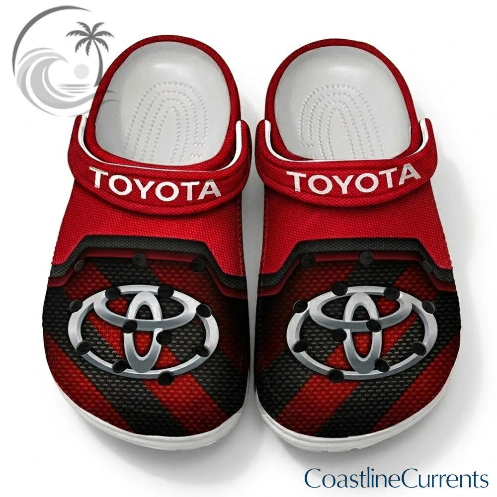 Toyota Red Black Racing Stripe Logo Clogs Slip On Shoes | Footwear 3 Toyota Red Black Racing Stripe Logo Clogs Slip On Shoes | Footwear