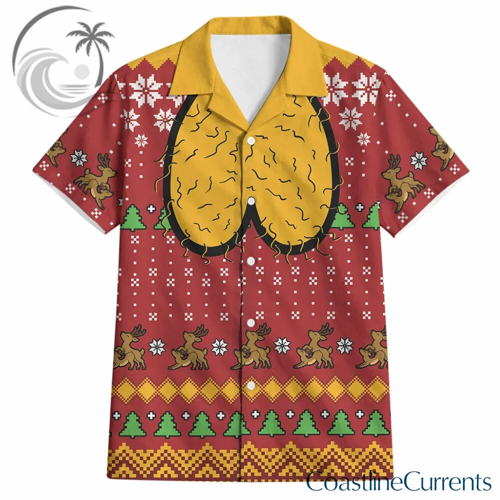 Yellow Hairy Balls Funny Ugly Christmas Hawaiian Shirt | Apparel 4 Yellow Hairy Balls Funny Ugly Christmas Hawaiian Shirt | Apparel