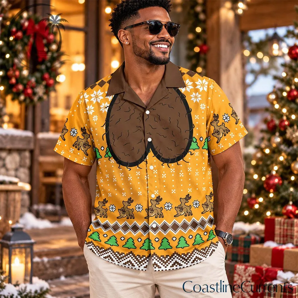 Brown Hairy Balls Funny Ugly Christmas Hawaiian Shirt | Apparel