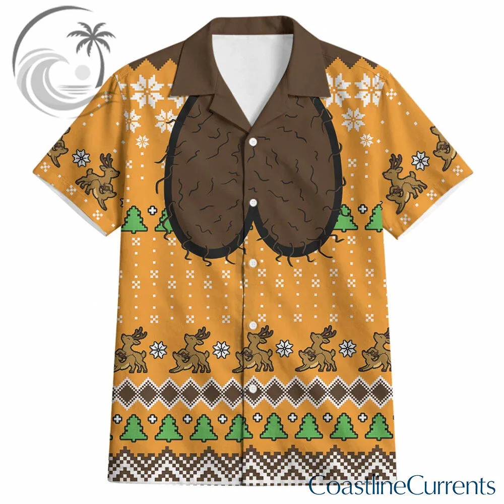 Brown Hairy Balls Funny Ugly Christmas Hawaiian Shirt | Apparel 4 Brown Hairy Balls Funny Ugly Christmas Hawaiian Shirt | Apparel