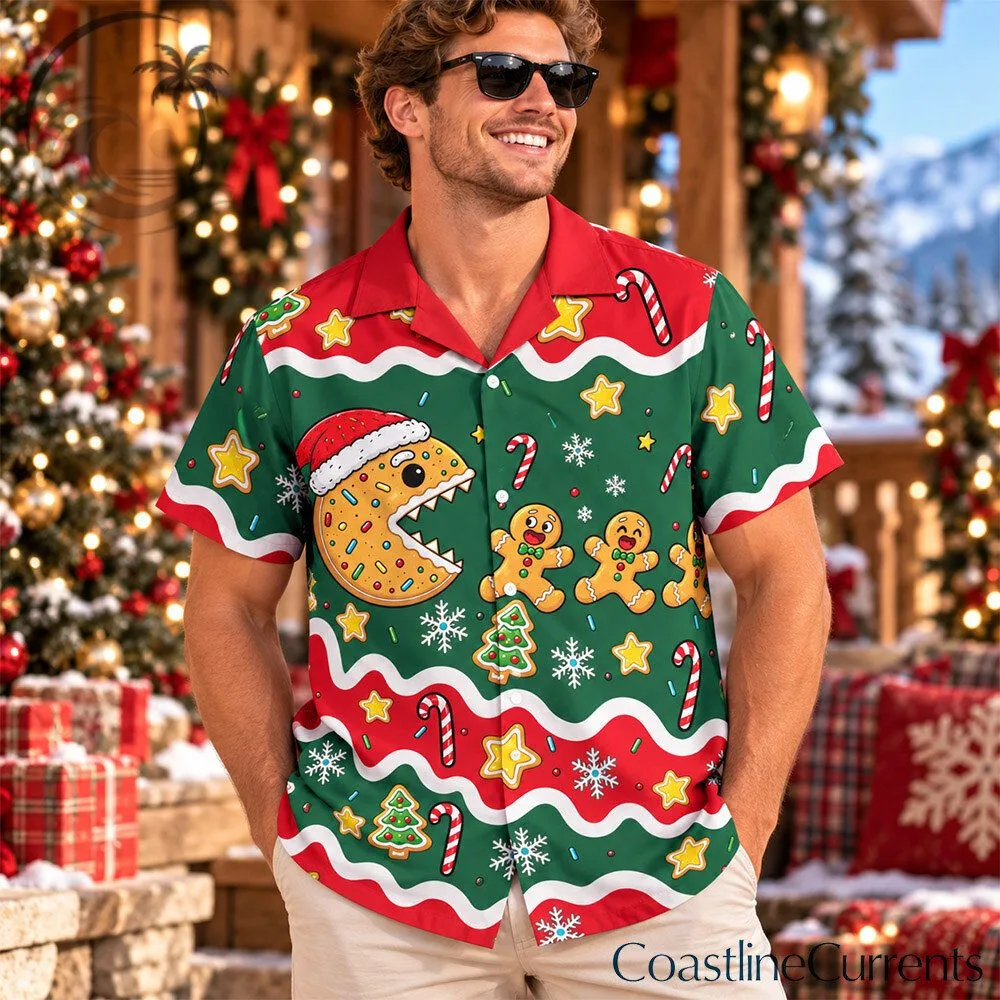 Pac Man Gingerbread Christmas Cookies Hawaiian Shirt | Apparel