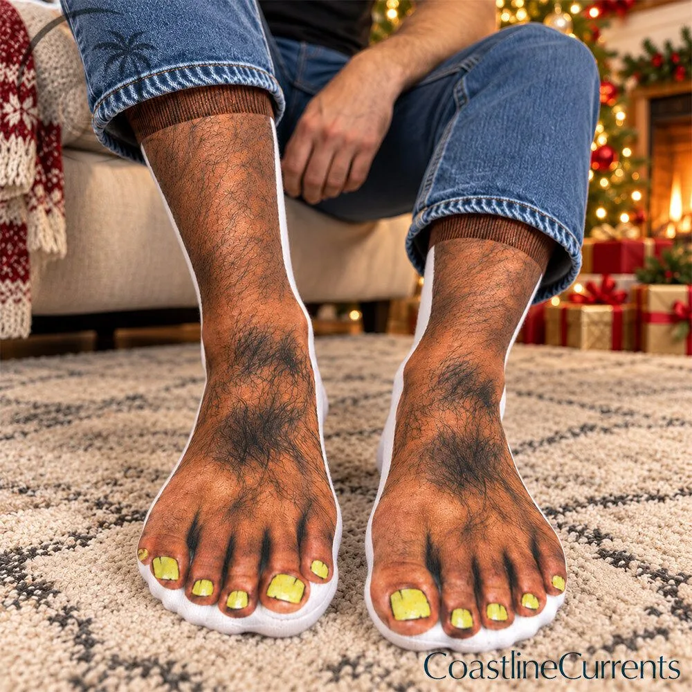 Funny Dirty Feet Brown Skin Gag Gift Mid Tube Socks | Apparel